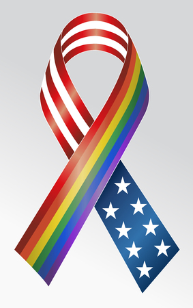 Symbol of mourning, American flag, rainbow flag, gayのイラスト素材