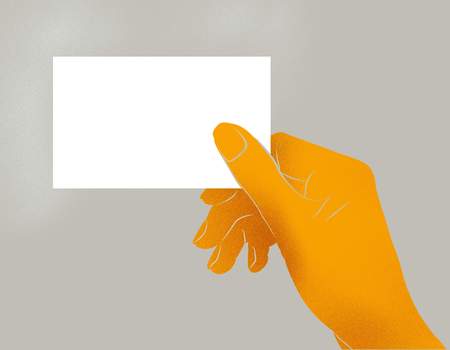 Business card, hand holding a business cardの写真素材