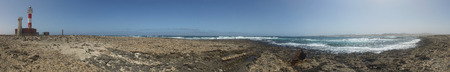 Fuerteventura, Canary Islands: view of the Toston lighthouse, near the fishing village of El Cotillo, September 3, 2016 (Ultra High Definition, UltraHD, Ultra HD, UHD, 4K, 2160P, 3840x2160)の写真素材