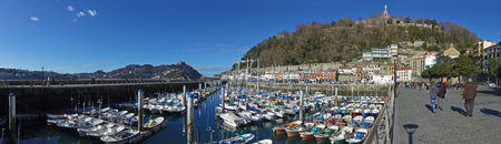 Donostia-San Sebastian, Basque Country, City, Spain. Boats and harbor views. 28/01/2017のeditorial素材