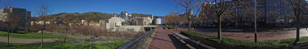 Panoramic view of the Guggenheim Museum Bilbao, Basque Country, Spain, 25.01.2017, the museum of modern and contemporary artのeditorial素材