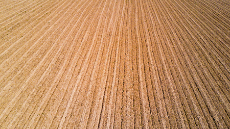 Nature and landscape, Aerial view of a field cultivation at countrysideの写真素材