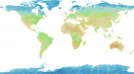 World map, hand drawn, illustrated brushstrokes, geographical map, physicalの写真素材