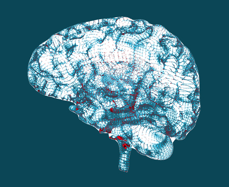 Brain degenerative diseases, Parkinson's, Alzheimer's, 3d renderingの写真素材