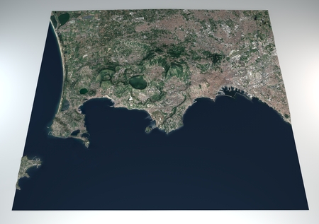 Section 3d Fields Flegrei, Naples, Campania, Italy, split of the ground. 3d renderingの写真素材
