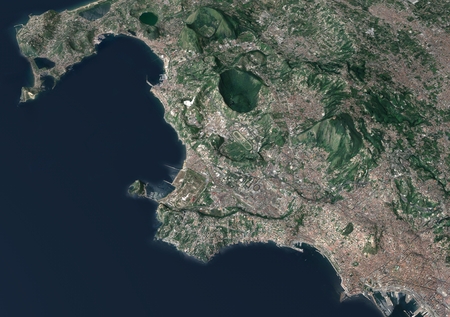 Section 3d Fields Flegrei, Naples, Campania, Italy, split of the ground. 3d renderingの写真素材