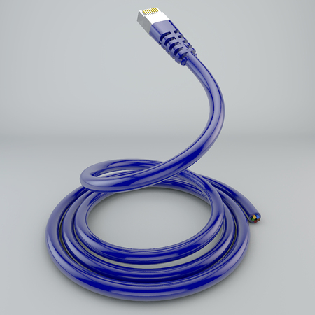 Rolled Ethernet cable, internet connection, bandwidth, broadbandの写真素材