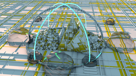 Space Station, spaceship, Cities of the Future, Science Fiction, Sci-Fi, Parallel Plates, Urban Centers, Housing Units, Space. Space stationの写真素材