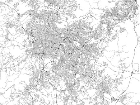 Streets of Amman, city map, Jordanのイラスト素材