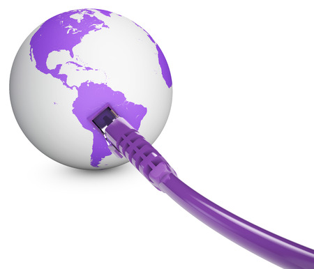 internet connection, bandwidth. The world on the web. World Connections, Globe. South Americaの写真素材