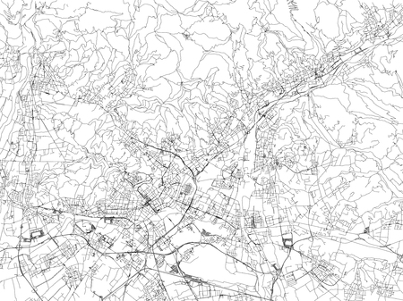 Streets of Bergamo, city map, Lombardy, Italy. Street mapのイラスト素材