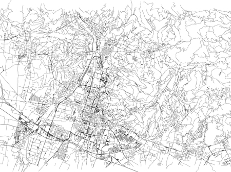 Streets of Brescia, city map, Lombardy, Italy. Street mapのイラスト素材