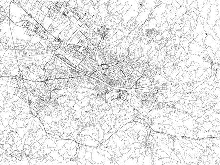 Streets of Florence, city map, Tuscany, Italy. Street mapのイラスト素材