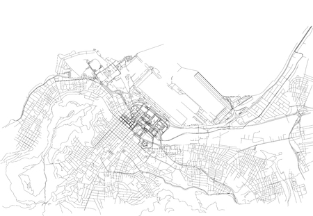 Streets of Cape Town, city map, South Africa. Street mapのイラスト素材