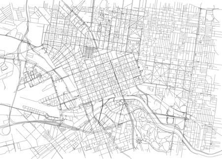 Streets of Melbourne, city map, Australia. Street mapのイラスト素材