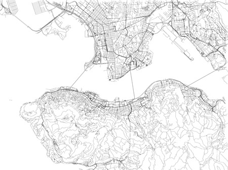 Hong Kong roads, city map, China, streetsのイラスト素材