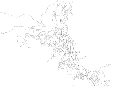 Thimphu roads, city map, Bhutan, streetsのイラスト素材