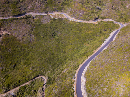 Aerial view of the French coast. Cap Corse Peninsula, Corsica. Coastline. franceの写真素材