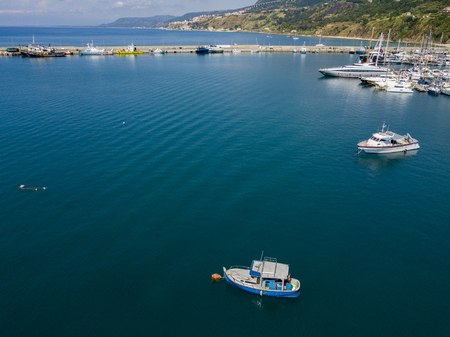 Approaching the quay, waiting to moor. Vibo Marina, Calabria, Italyの写真素材