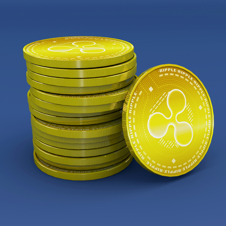 Ripple, xrp, cryptocurrency, electronic money, virtual currency, transitions. 3d renderingの写真素材