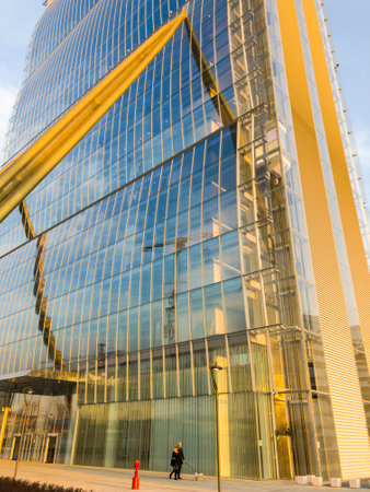Allianz Tower, The Straight, The straight One is a 50-floor 209 meter tall skyscraper in Milan, Italy. January 23, 2018. Allianz Italia new headquarters in Citylife. Isozaki tower. Architect Arata Isozakiのeditorial素材