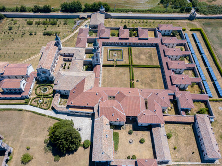 Aerial view of the Certosa of Serra San Bruno, Certosino monastery, Vibo Valentia, Calabria, Italyのeditorial素材