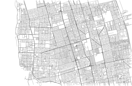 Streets of Jeddah, city map, Saudi Arabia, satellite view. Streetのイラスト素材