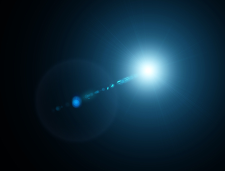 Lights and stars in the night. Lens refraction effect. Stars in the sky. Observe celestial bodies,...