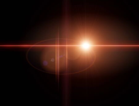 Lights and stars in the night. Lens refraction effect. Stars in the sky. Observe celestial bodies,...