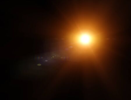 Lights and stars in the night. Lens refraction effect. Stars in the sky. Observe celestial bodies, new solar systemsの写真素材
