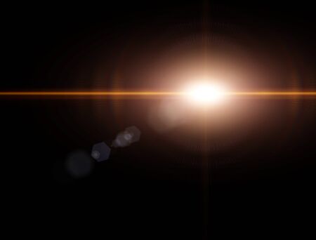Lights and stars in the night. Lens refraction effect. Stars in the sky. Observe celestial bodies, new solar systemsの写真素材