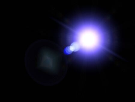 Lights and stars in the night. Lens refraction effect. Stars in the sky. Observe celestial bodies, new solar systemsの写真素材
