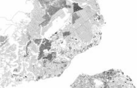 Satellite map of Brazzaville, is the capital and largest city of the Republic of the Congo. Map of streets and buildings of the town center. Congo River. Africaのイラスト素材