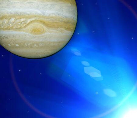 View of Jupiter. It is the largest planet in our solar system. 3d renderの写真素材