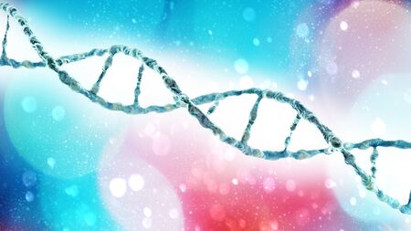 DNA, Deoxyribonucleic acid is a thread-like chain of nucleotides carrying genetic instructions, growth, functioning and reproduction of all known living organisms and many viruses. DNA helix, 3d renderの写真素材