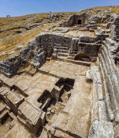 Aerial view of Pirin Ruins. Perre antik kenti, a small town of Commagene Small town and necropolis. 07/03/2019. Adiyaman. turkeyの写真素材
