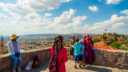 Panoramic view of Ankara Castle (Kalesi). It was a fortification from the late antique / early...