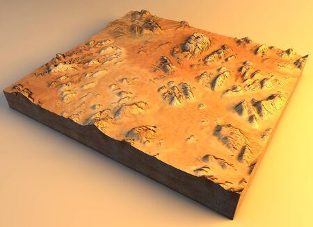 Valley of the Moon, view of the Wadi Rum Valley, 3d render, 3d render. Section of land in 3d. Element of this image is furnished by NASAの写真素材