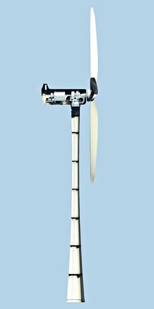 Wind turbine, how it works, section, side view. Climate change and clean energy. 3d renderの写真素材