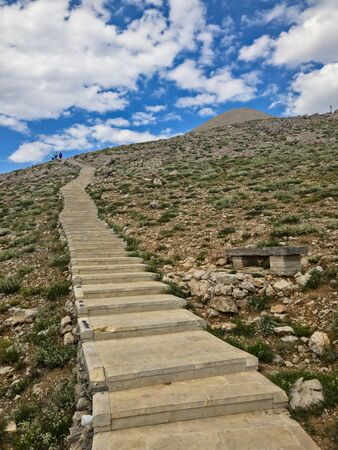Panoramic view from the top of Mount Nemrut. Archaeological site famous for its giant stone statues. Nemrut Dagi. turkeyの写真素材