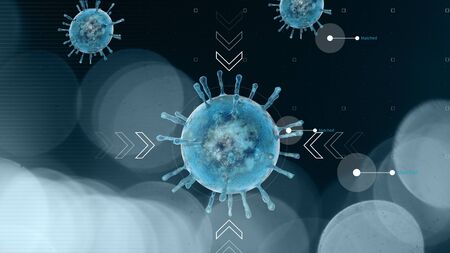 Viruses, micro organisms, duplication and propagation. Formation of bacteria and microorganisms seen under a microscopeの写真素材