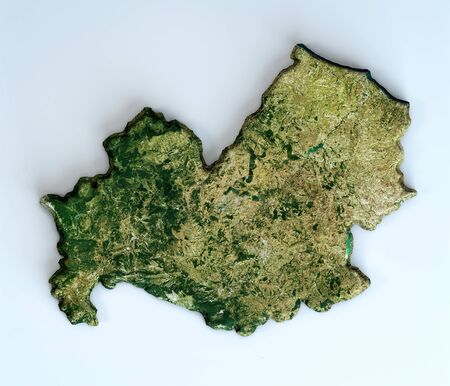 Satellite view of the Molise region. Italy. 3d render. Physical map of Molise, plains, mountains, lakes, mountain range of the Apenninesの写真素材