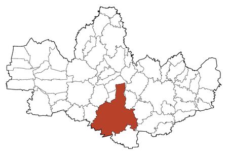 Satellite view of the Municipalities in the province of Monza and Brianza, map. Lombardy, Italy.のイラスト素材
