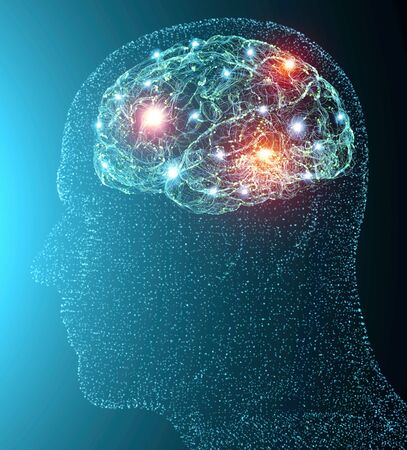 View of the synapses. Brain connections. Neurons and synapses. Communication and cerebral stimulus. Neural network circuit, degenerative diseases, Parkinson's. 3d renderの写真素材