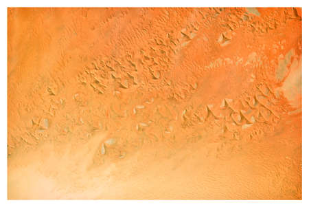 Satellite view of Namibia desert, landscape and mountains. Nature and aerial view. Global warming and climate change.の写真素材