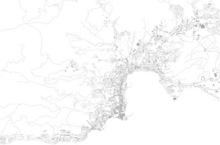 Map of Ajaccio, satellite view, city, Corsica, France. Street and buildingのイラスト素材