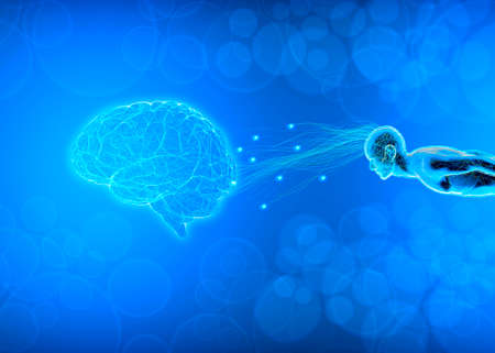 Digital consciousness, brain potential. Ideas and innovation. Free your mind. Synapses and...
