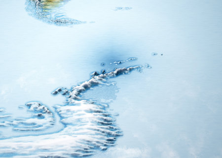 Antarctic Peninsula, climate change. Continent Antarctica. Geographical map, orography of the...