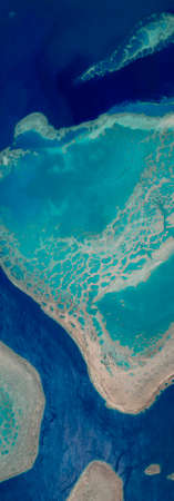 Satellite view of  islands north of Fiji, Oceania. Nature aerial view. Element of this image is furnished byの写真素材