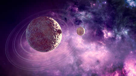 Planets and exoplanets of unexplored galaxies. Sci-Fi. New worlds to discover. Colonization and...